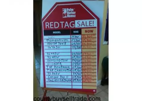 RED TAG SALE ON TRAILER HOMES IN MESQUITE,TX
